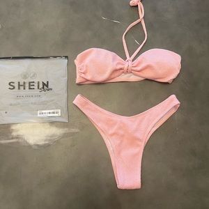 *Never worn* Shein pink strapless bikini size small